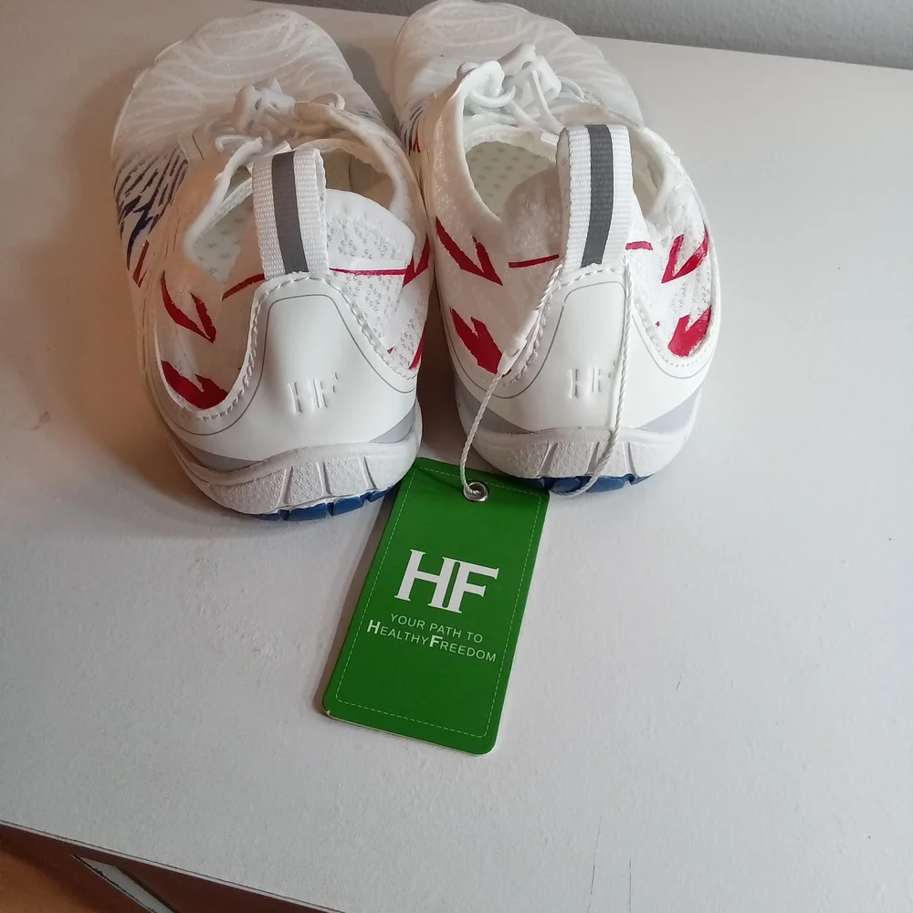 HF, Red, White‎ and Blue Athletic Shoe. PRO ultra-light Barefoot.